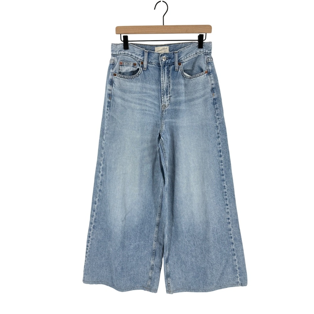 Universal Thread Wide Leg Jeans Light Wash 6 High Rise Palazzo Denim Boho Trendy